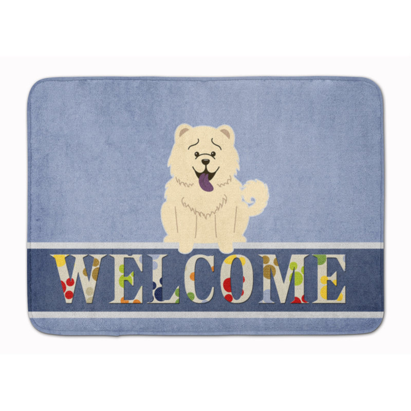 Multicolore tapis de sol Chow, Blanc