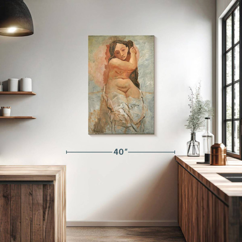 Femme Leisha tressant ses cheveux, H 36 po x l 24 po