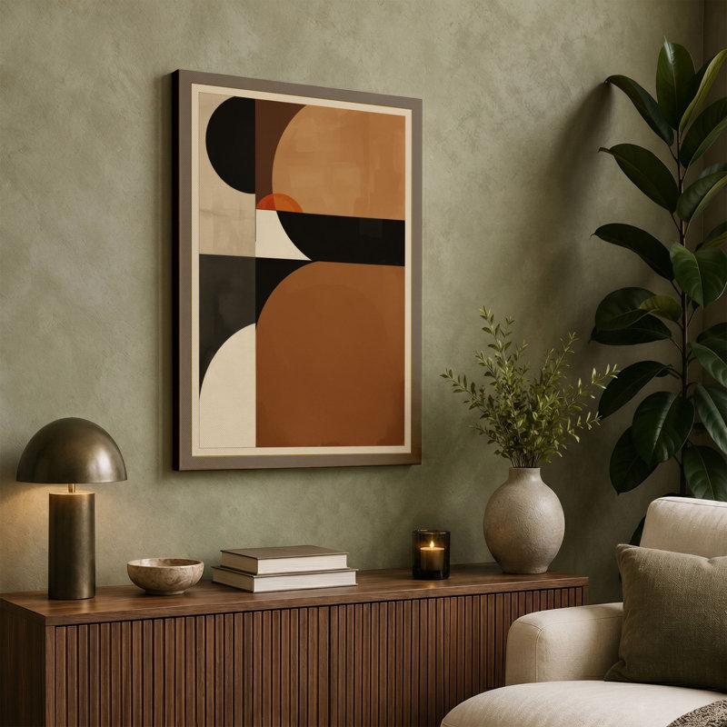 Geometric Forms Modern - Wrapped Canvas, 36x24 - 91.4 x 61.0 cm, Cream Border