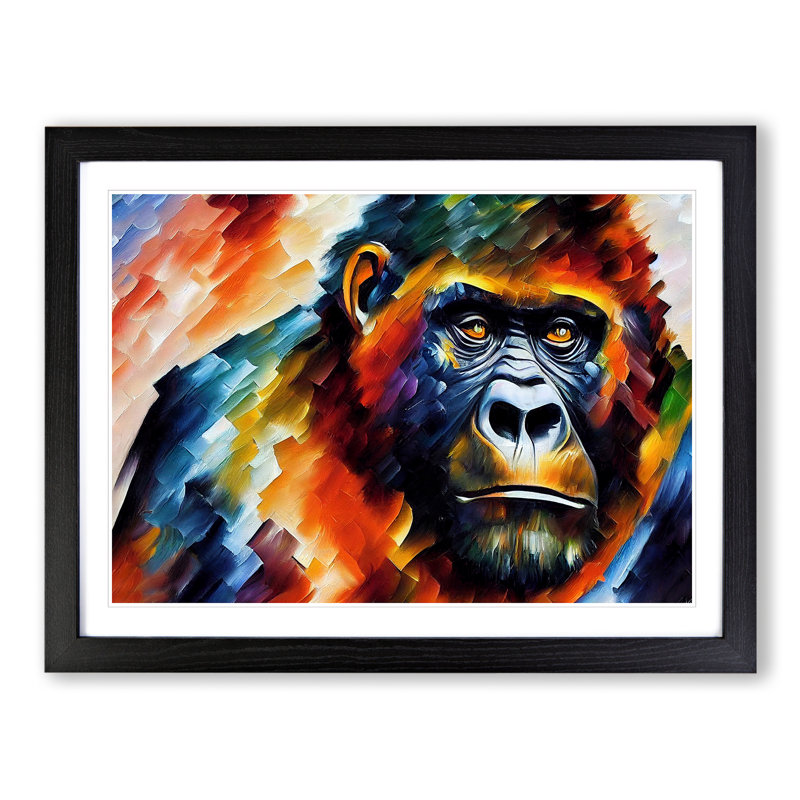 Gorilla Vol.5 Abstract - Single Picture Frame Print, Black Framed, 25cm H x 34cm W x 2cm D