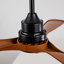  Ventilateur de plafond noir moderne 52 pouces avec lumière et 3 pales en bois massif, télécommande, moteur à courant continu réversible avec DEL à intensité variable-796230918-796230916