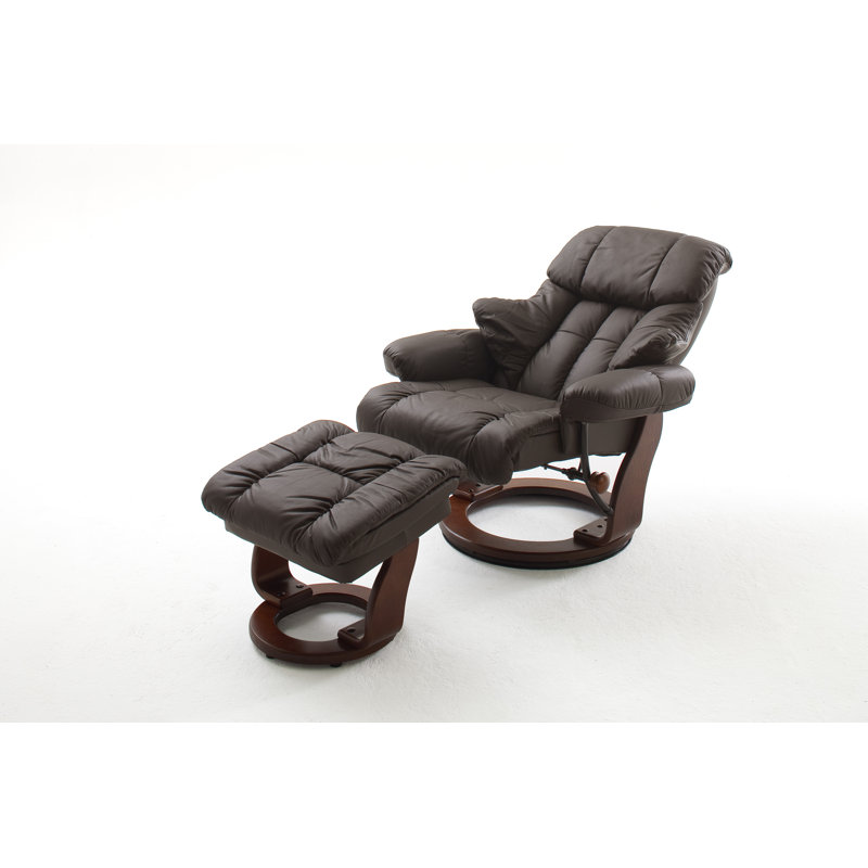 Kalmus 90cm Wide Swivel Ergonomic Recliner, Walnut, Brown
