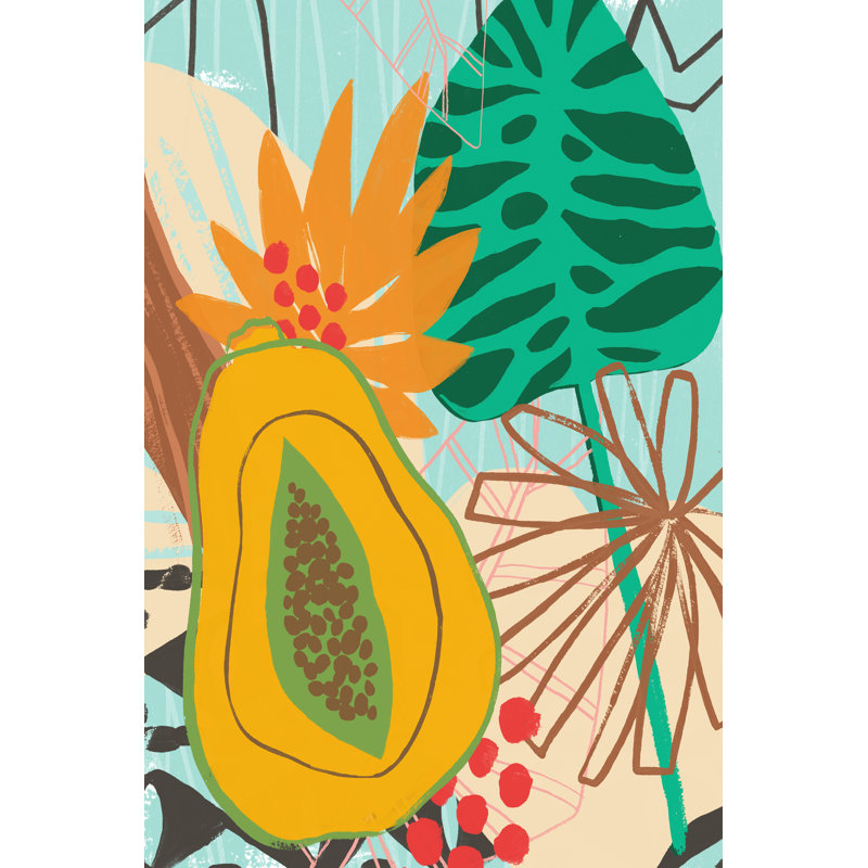 Graphic Jungle II - Wrapped Canvas Print, 46cm H x 30cm W