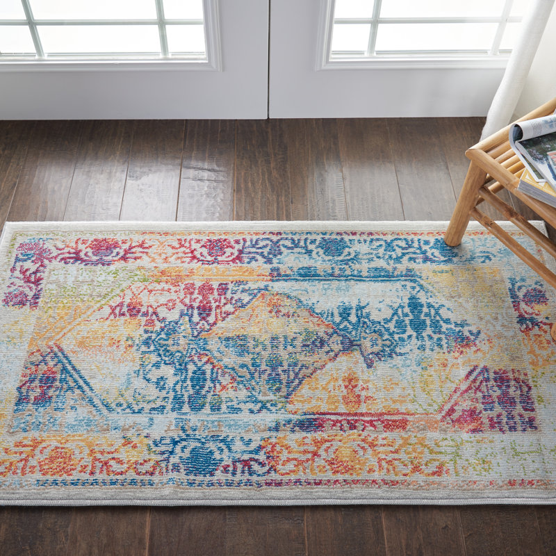 Tapis ivoire traditionnel Raymond Bohemian, Rectangle 2 pi x 4 pi