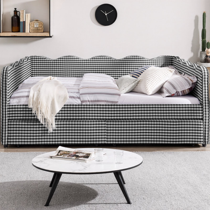 Lit de jour en vichy Cocoon pour grand lit Cocoon, Noir