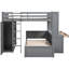 Lit mezzanine gris avec lit simple et espace. Maximisez la polyvalence de votre chambre à coucher. Personnalisez les options de rangement-899953425-899953439