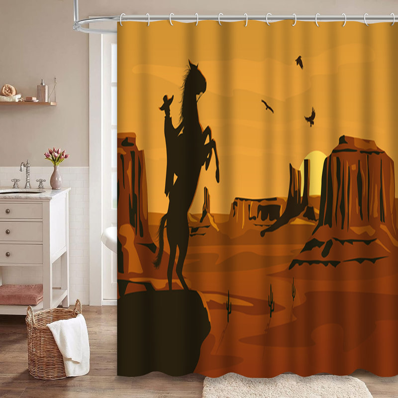 Rideau de douche horizontal avec 12 crochets Wild West Hero, L 72 po x l 78 po