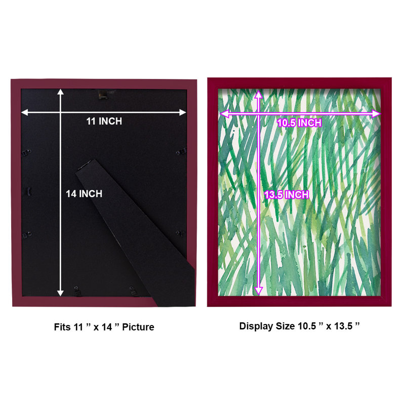 Just Grass I - imprimé, Papier encadré rouge, H 15 po x l 12 po x P 1 po