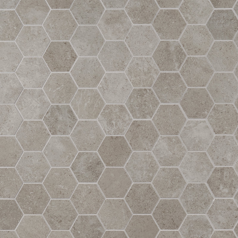 Grava 11" x 13" Porcelain Hexagon Mosaic Floor & Wall Tile (0.82 SQFT / Box), Tortora