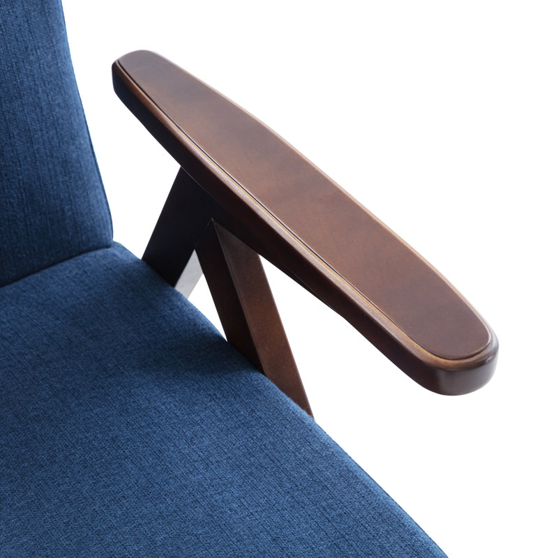 Hennah Upholstered Side Chair, Navy Blue Polyester