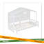Lit simple avec tablettes, lit maison avec fenêtre et bande lumineuse étincelante sur le toit-998530029