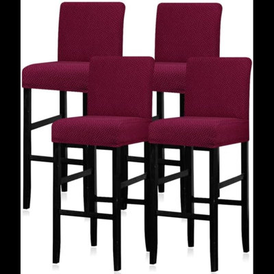 Ensemble de 4 housses de chaises de tabouret de bar réutilisables et extensibles