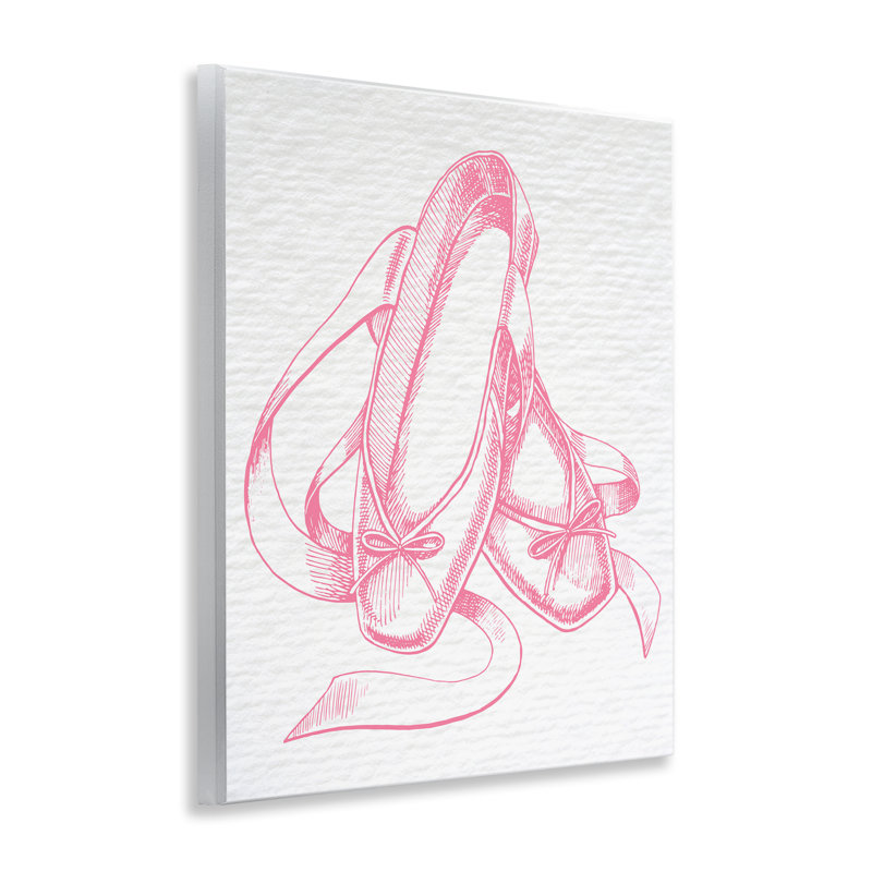 Art mural sur toile rose, chaussons de ballet par Daphne Polselli