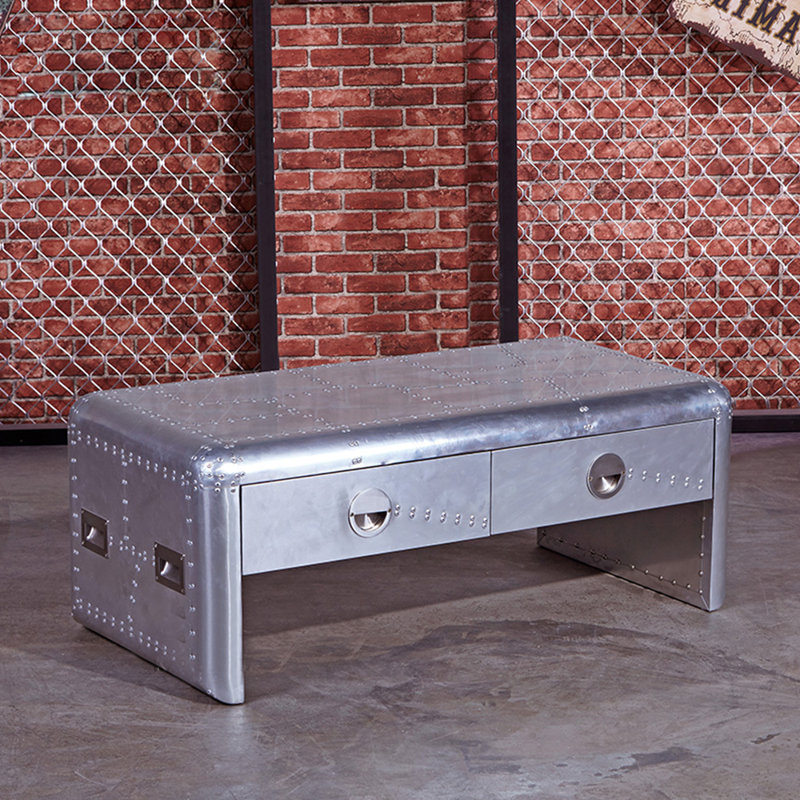 Table basse Industrial, H 18,5 po x L 51,18 po x l 27,56 po
