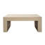 Table basse moderne Soma, plateau carré de 40 pouces, pieds larges, gris naturel
