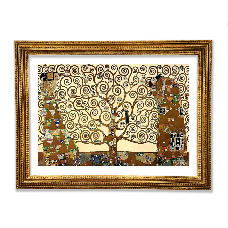 Klimt The Tree Of Life 1 - Single Picture Frame Print, Black/Walnut Framed Paper, 42.1cm H x 59.7cm W x 3cm D