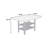 Suzy Counter-Height Table, 2 Slatted Shelves, Gray Rubberwood, 64 Inch