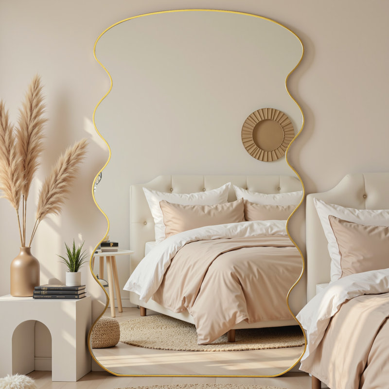 Wave Full Body Mirror:a Full-length Wave-designed Mirror That Offers Complete Body Reflection While Enhancing Your Space's Aesthetics.