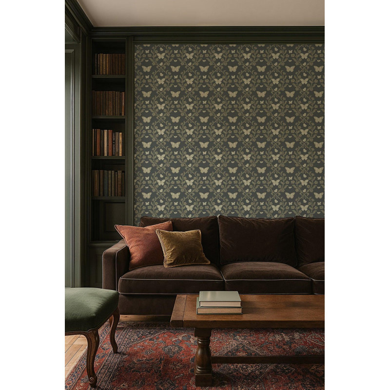 Butterfly Garden - Wallpaper, Dark Forest, Peel & Stick
