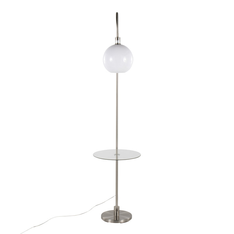 Lampe sur pied à plateau 71 po, Nickel