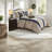 Luxurious Navy Jacquard Bedding Sets, Polyester Comforter, Elegant Bedroom Décor