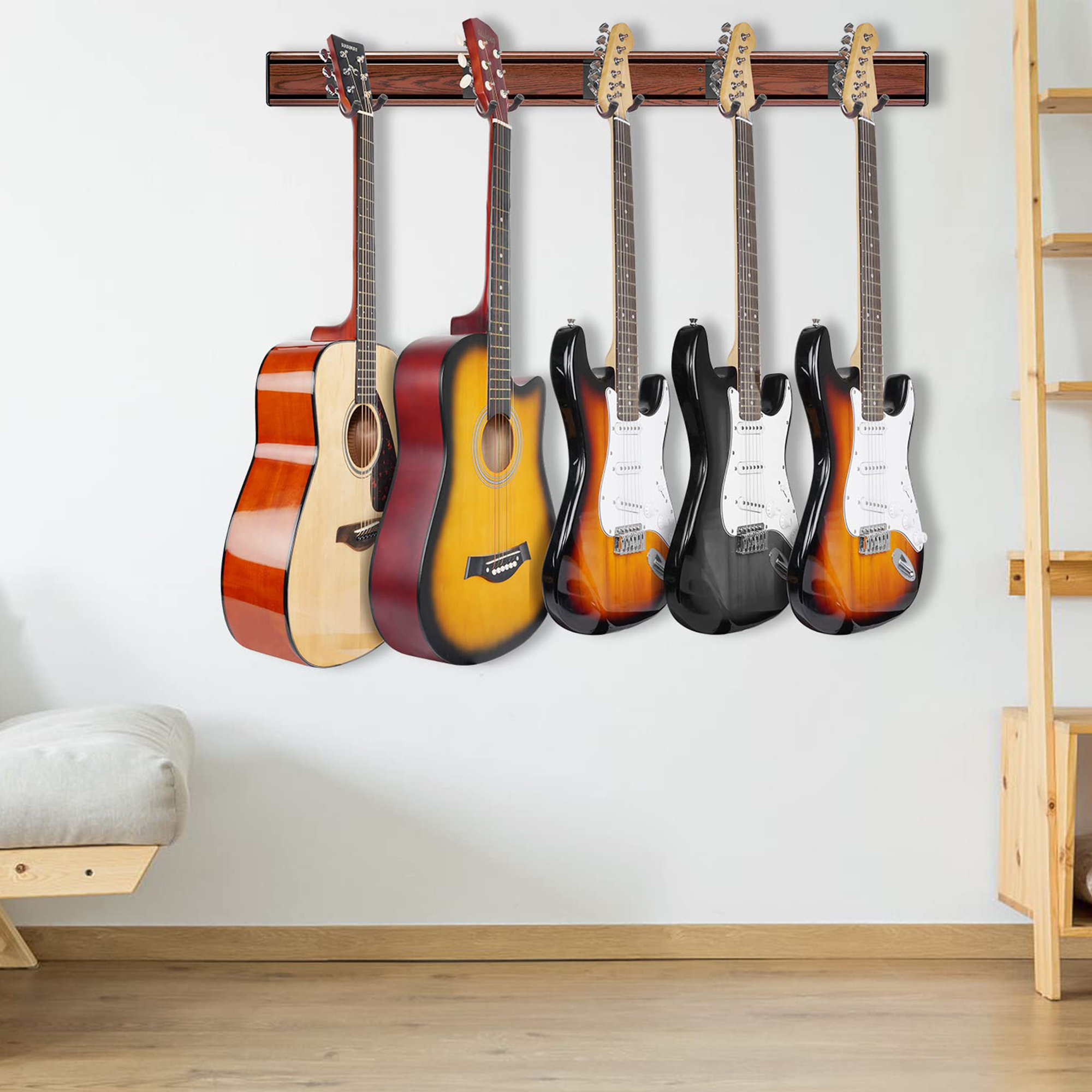 Loochmee Support Mural Pour Guitare Avec Supports De Guitare