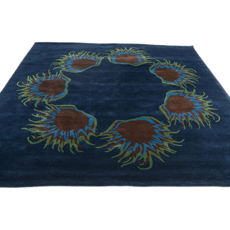 Tapis carré bleu marine Noell