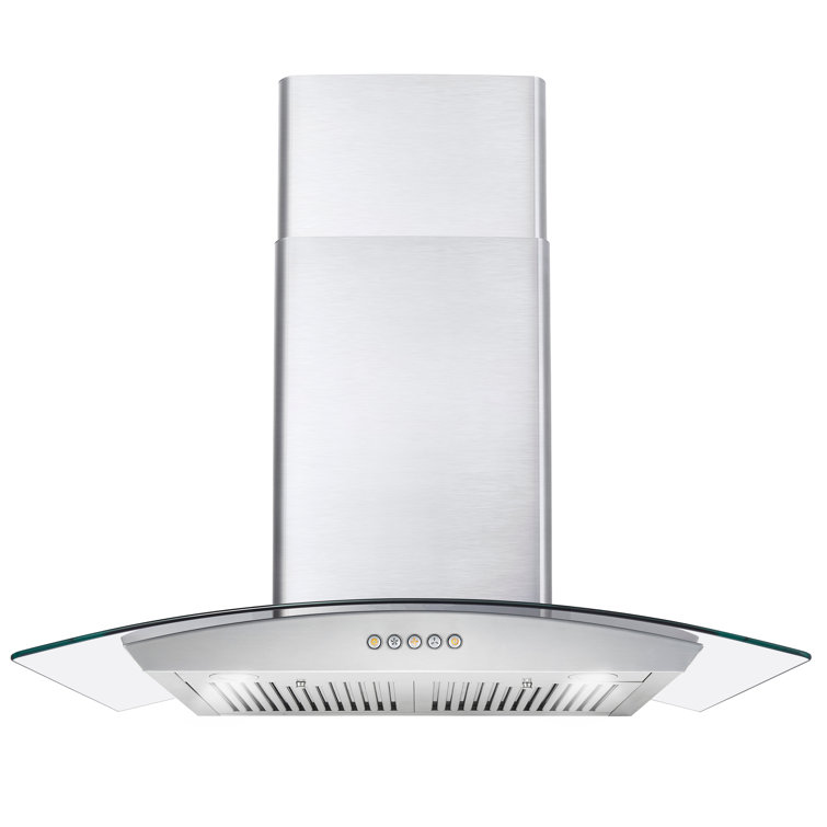 Cosmo 30 in. Vista Collection Ducted Wall Mount Range Hood, Button Controls, LED Lights, Permanent Filters, Stainless Steel