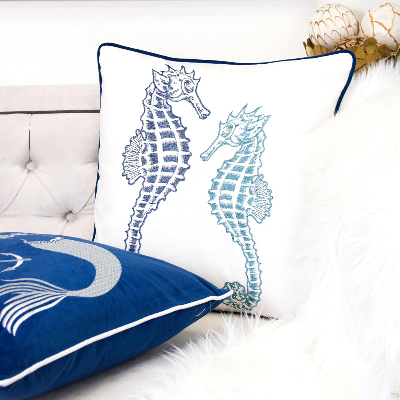 Bleu / hippocampes spa, Simple, Indigo