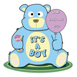 It's A Boy Teddy Bear Life-Size Cardboard Stand-Up