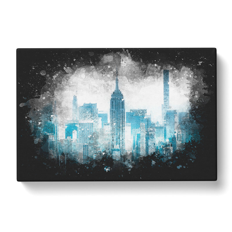 Manhattan New York Skyline - Wrapped Canvas Painting, 60cm H x 91cm W x 4cm D