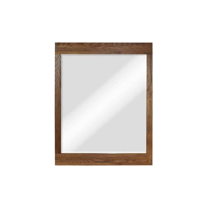 Winemaker Reclaimed Wood Wall Mirror, Cask Oak, 30.75" x 23.75"