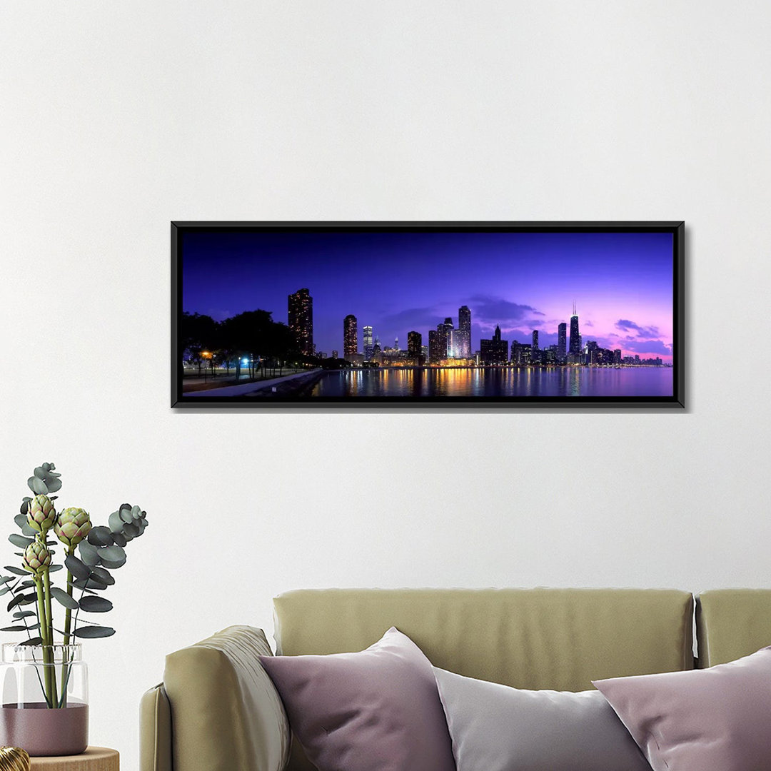 " Night Skyline Chicago, Illinois " East Urban Home 