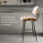 26.7'' PU Leather Upholstered Counter Stools with Walnut Backs & Seat and Metal Legs-1417010035