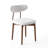 4-Piece Cotton-Linen Set With Curved-Back Wooden Dining Chairs-120424367