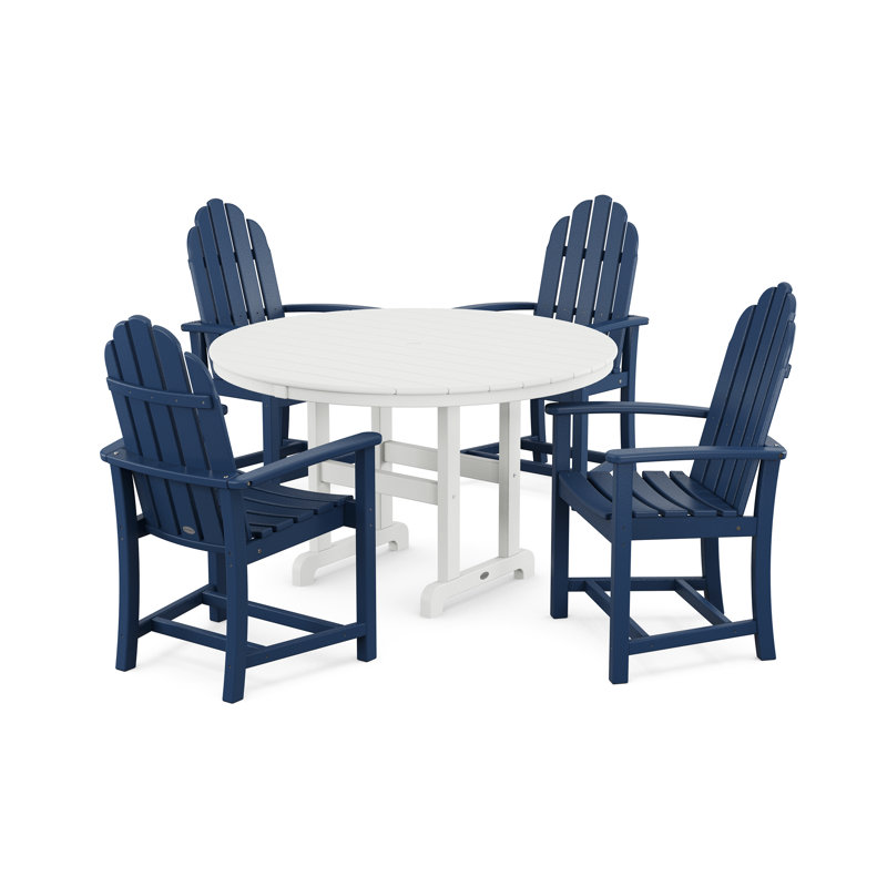 Ensemble repas 5 pièces POLYWOOD Classic Adirondack, Marine