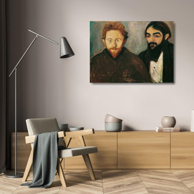 "The Painter Paul Herrmann and the Doctor Paul Contard" by  Edvard Munch - Gallery Wrap Canvas Wall Art