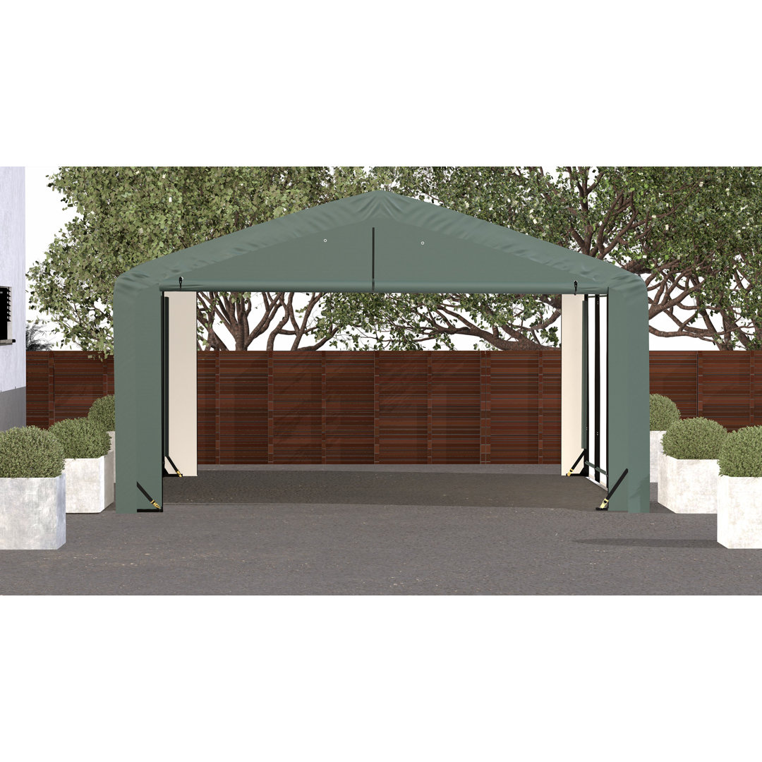ShelterTube Wind and Snow-Load Rated Garage, 20x32x10 Green ShelterLogic