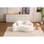Canapé modulaire courbé en S en chenille: double profondeur (21,3 po et 26,8 po), blanc, sans assemblage, compact pour les petits espaces, 400 lb, L 66,9 po