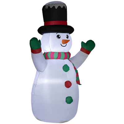 Outsunny 6 FT Christmas Inflatables Snowman, Xmas Blow Up Yard Decorations With Builtin LED Lights For Indoor, Outdoor, Lawn, Garden, Party
