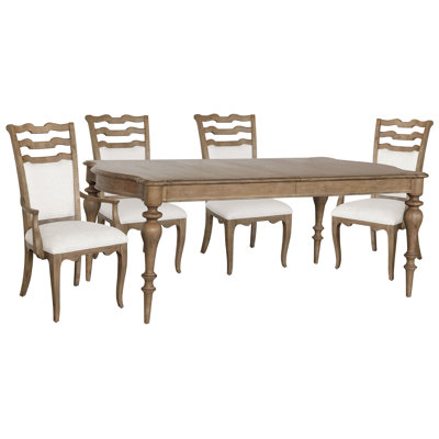 Jacquenette Leg Dining Table With 2 Side Chairs And 2 Arm Chairs