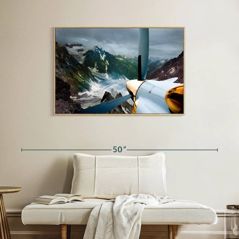 Beauté de l'aviation, Cadre flottant en bois naturel, 40 po x 27 po
