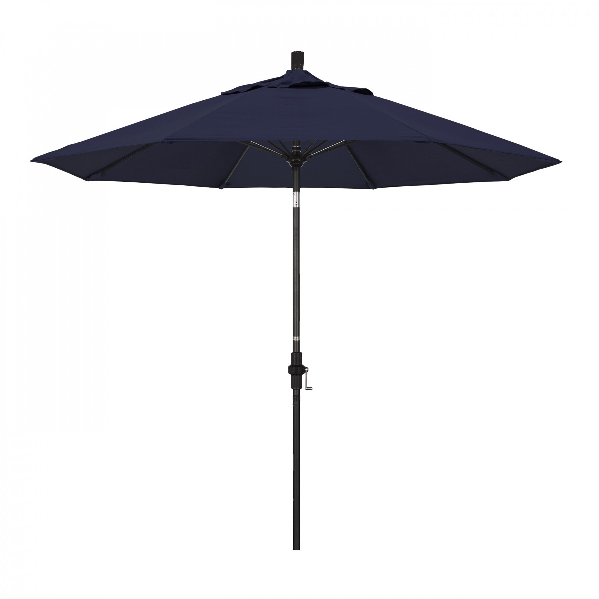 Roverta 9' Market Sunbrella® Umbrella, Canvas Navy Sunbrella® Canvas, Black