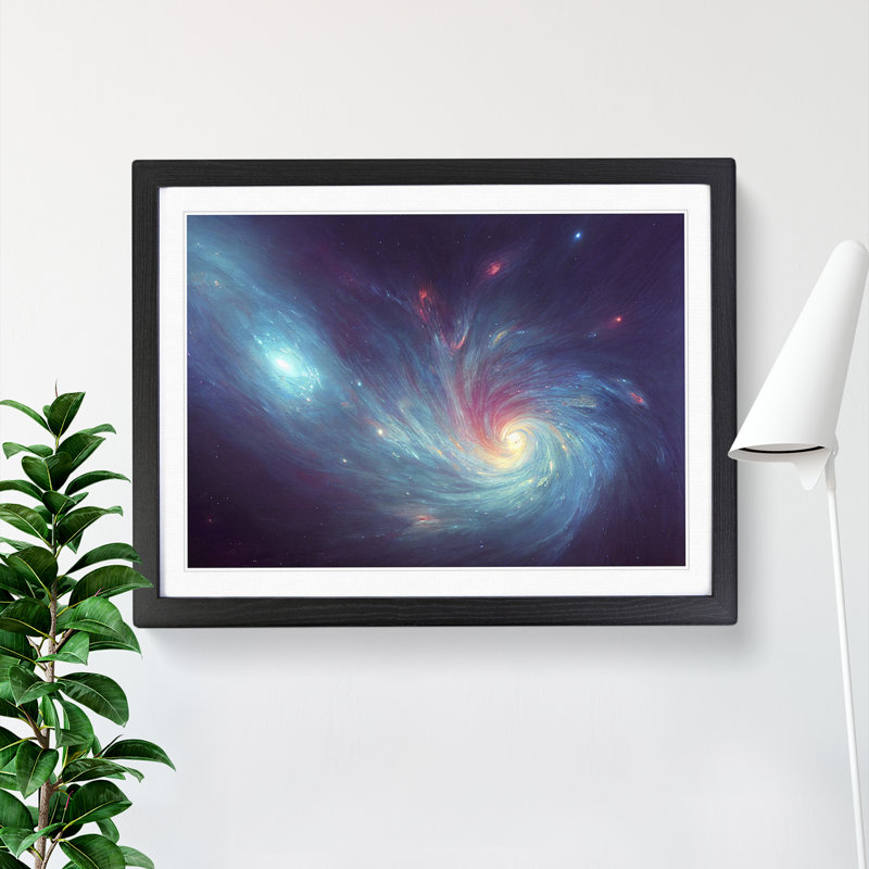 Futuristic Galaxy Vol.5 - Single Picture Frame Print, 46cm H x 64cm W x 2cm D, Black