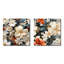Paradis floral blanc et doré - ensemble de 2 collages floraux carrés-101848748-101848747
