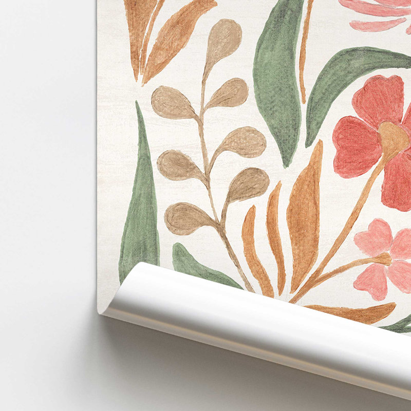 Motif de fleurs de corail II, H 14 po x l 11 po, Impression sans cadre