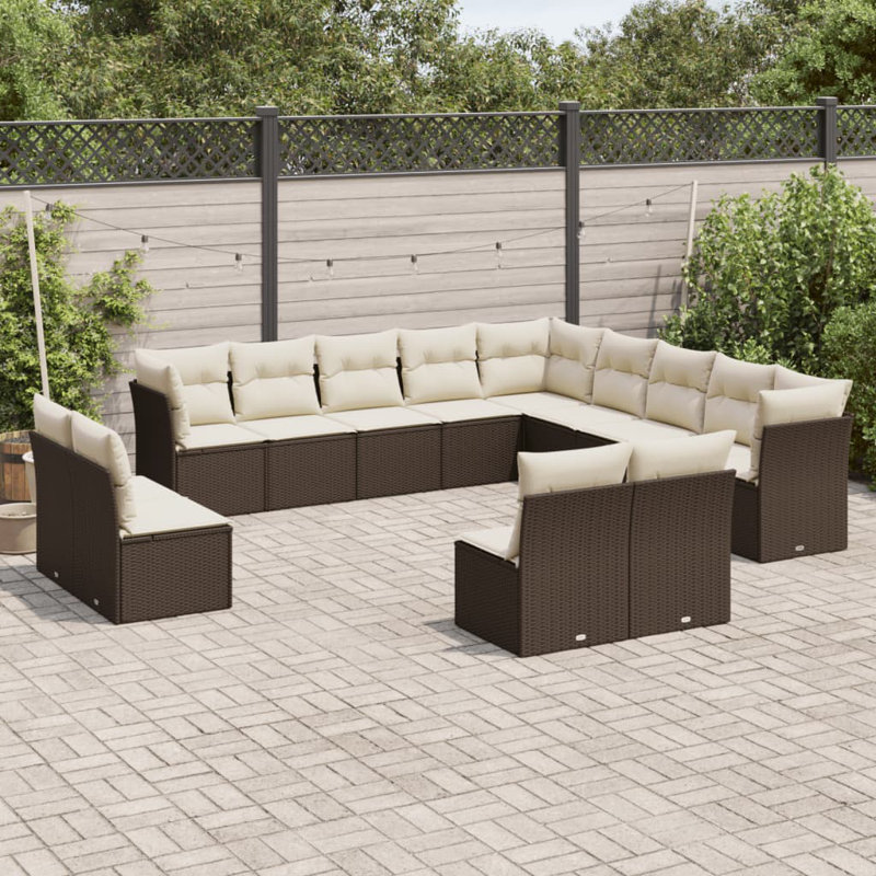 Vidaxl Garden Sofa Set  And Poly Rattan Large Modular