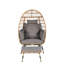 Fauteuil à œufs avec coussin de dossier épais et confortable - charge de 360 lb, chlore, pour balcon, cour arrière, coussins de siège gris foncé protégés, extérieur,-2099618412