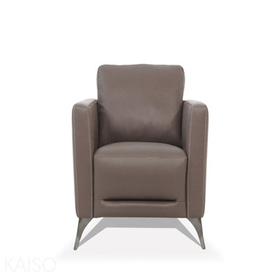 Chaise en cuir taupe