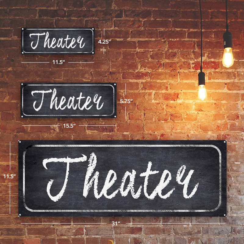 Panneau de théâtre en métal de style tableau noir